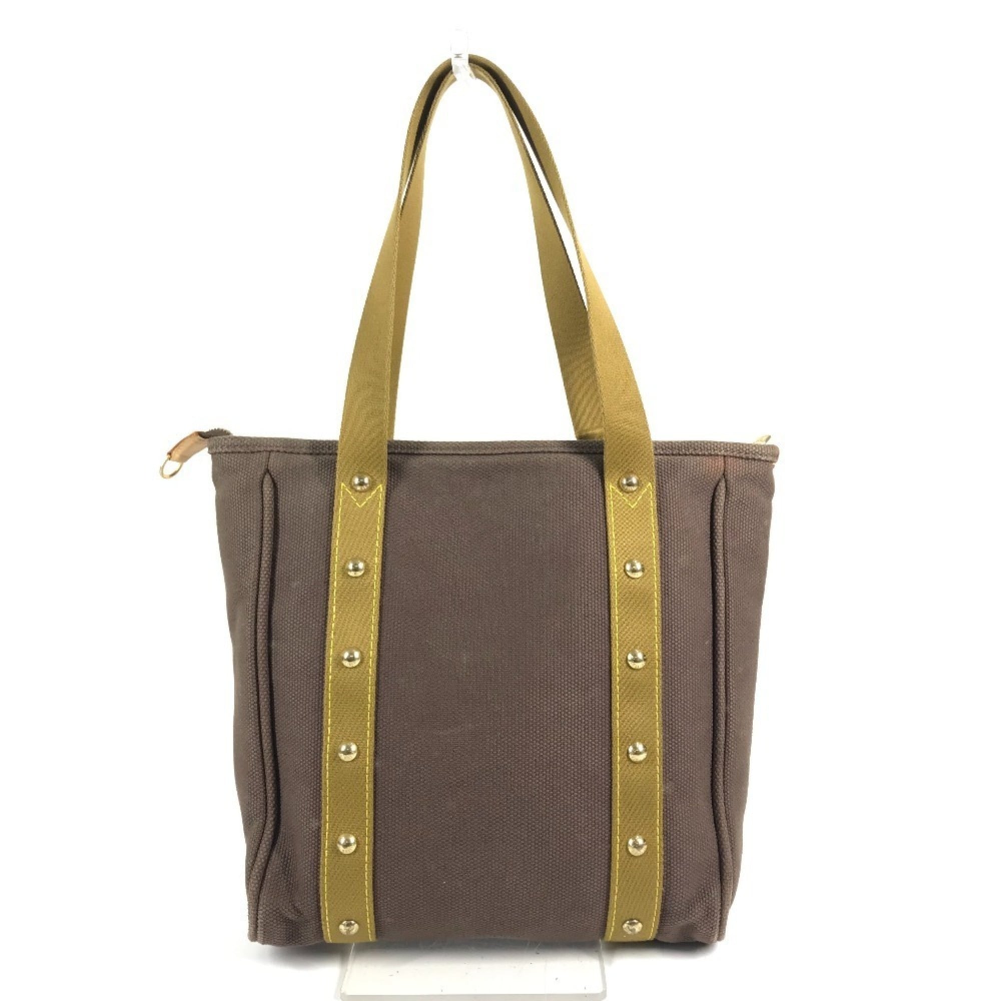 Louis Vuitton Brown Canvas Leather Shoulder Bag Tote Bag
