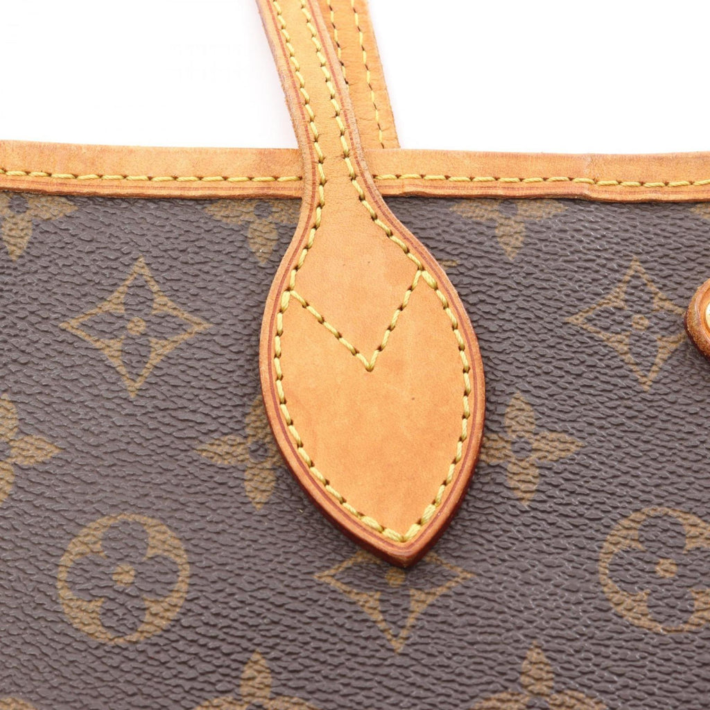 Louis Vuitton Brown Monogram Coated Canvas Leather Handbag Tote Bag