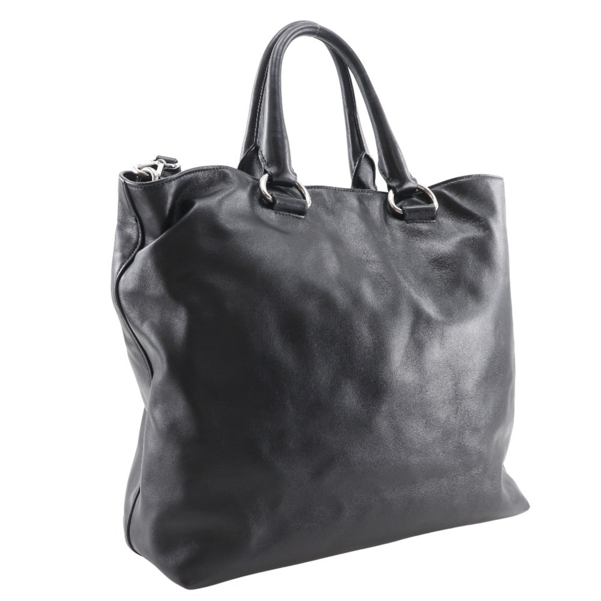 Prada Black Leather Tote Bag
