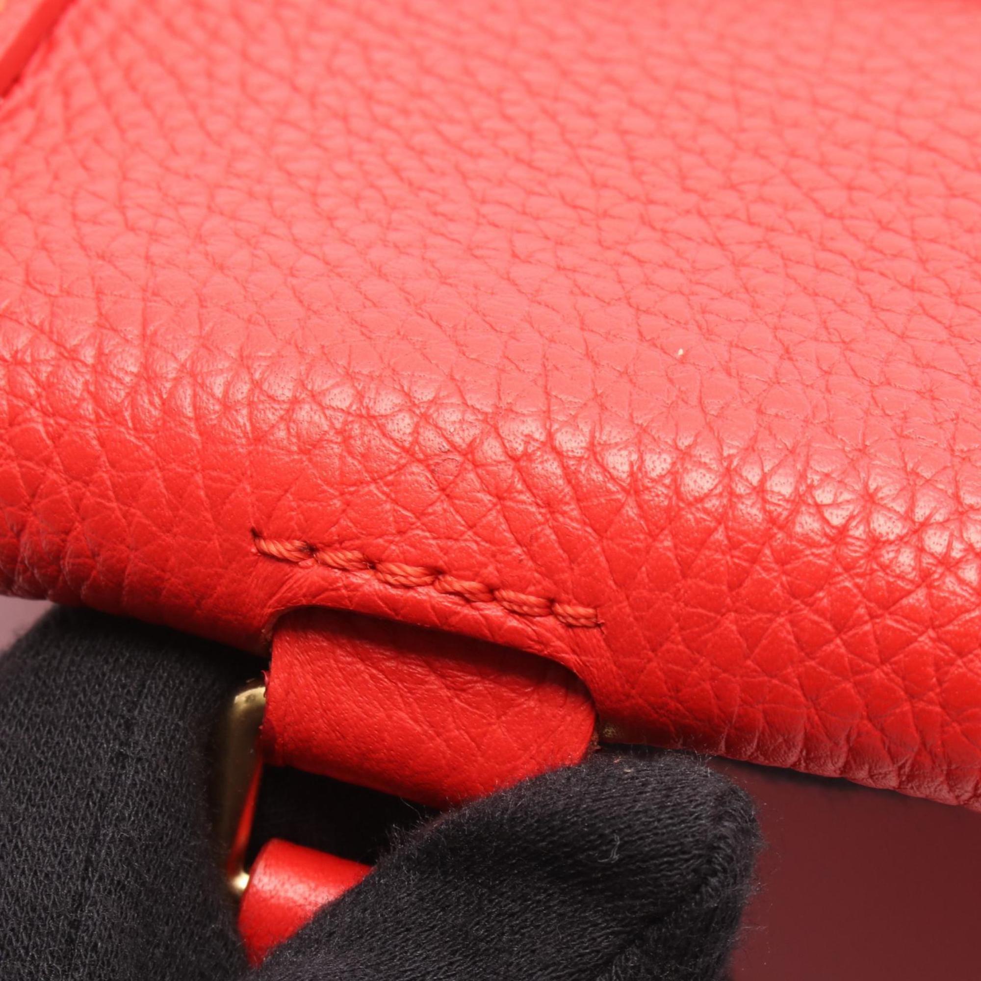Louis Vuitton Red Color Leather Handbag