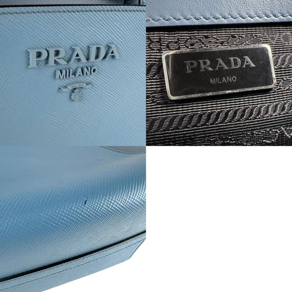 Prada Blue Leather Shoulder Bag