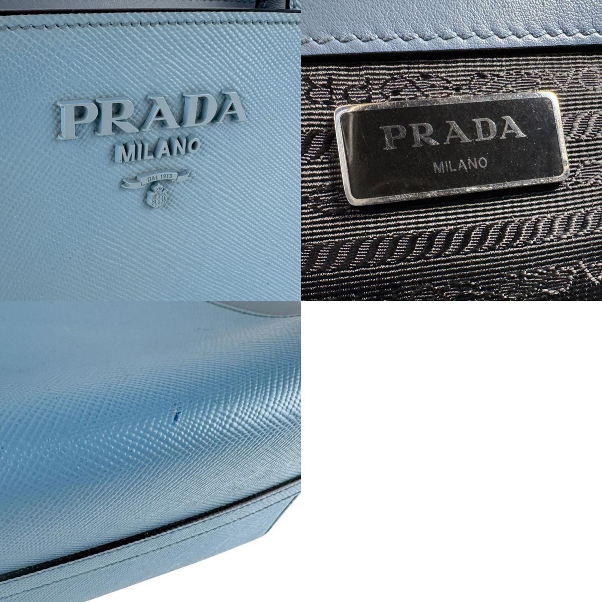 Prada Blue Leather Shoulder Bag