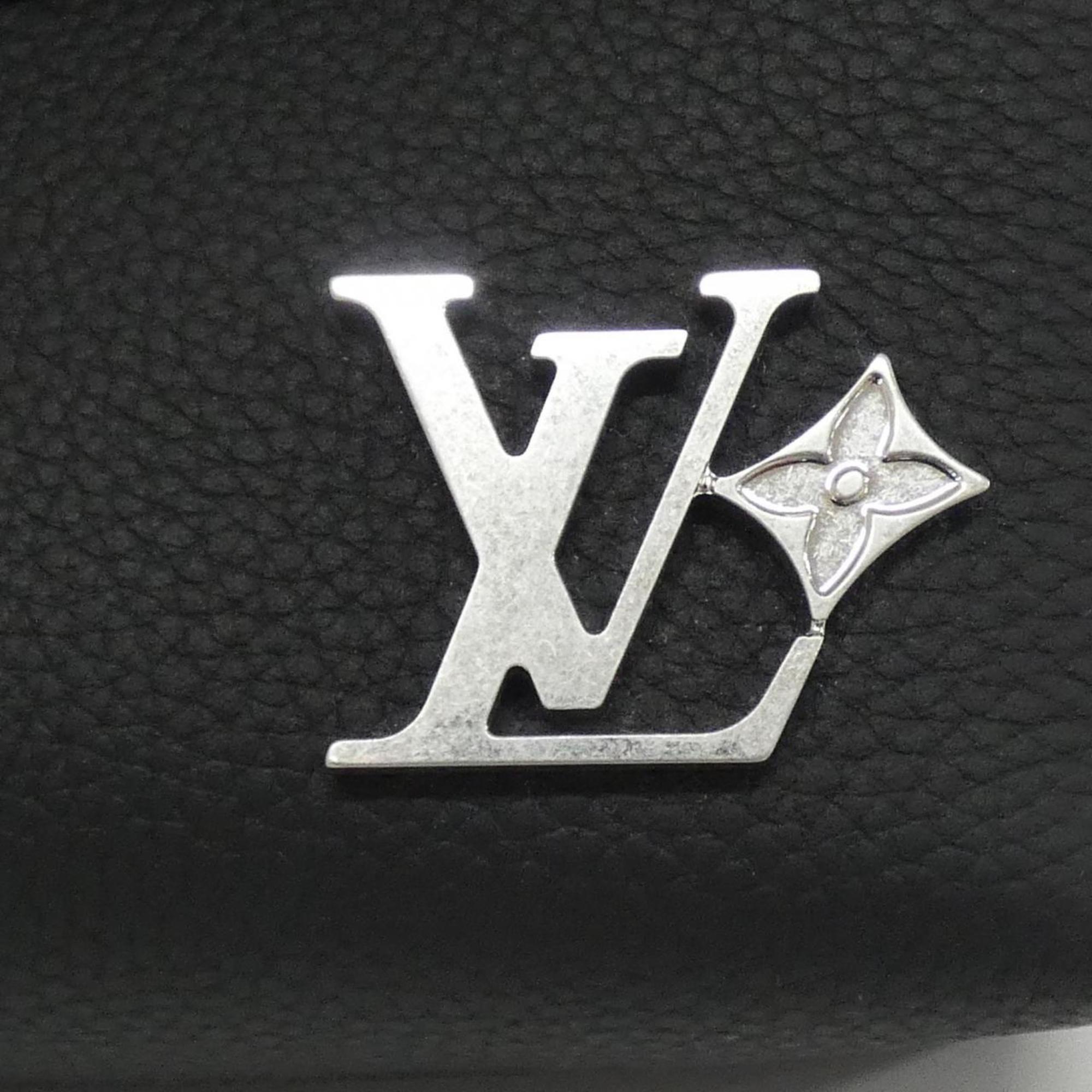 Louis Vuitton Black Khaki Coated Canvas Shoulder Bag