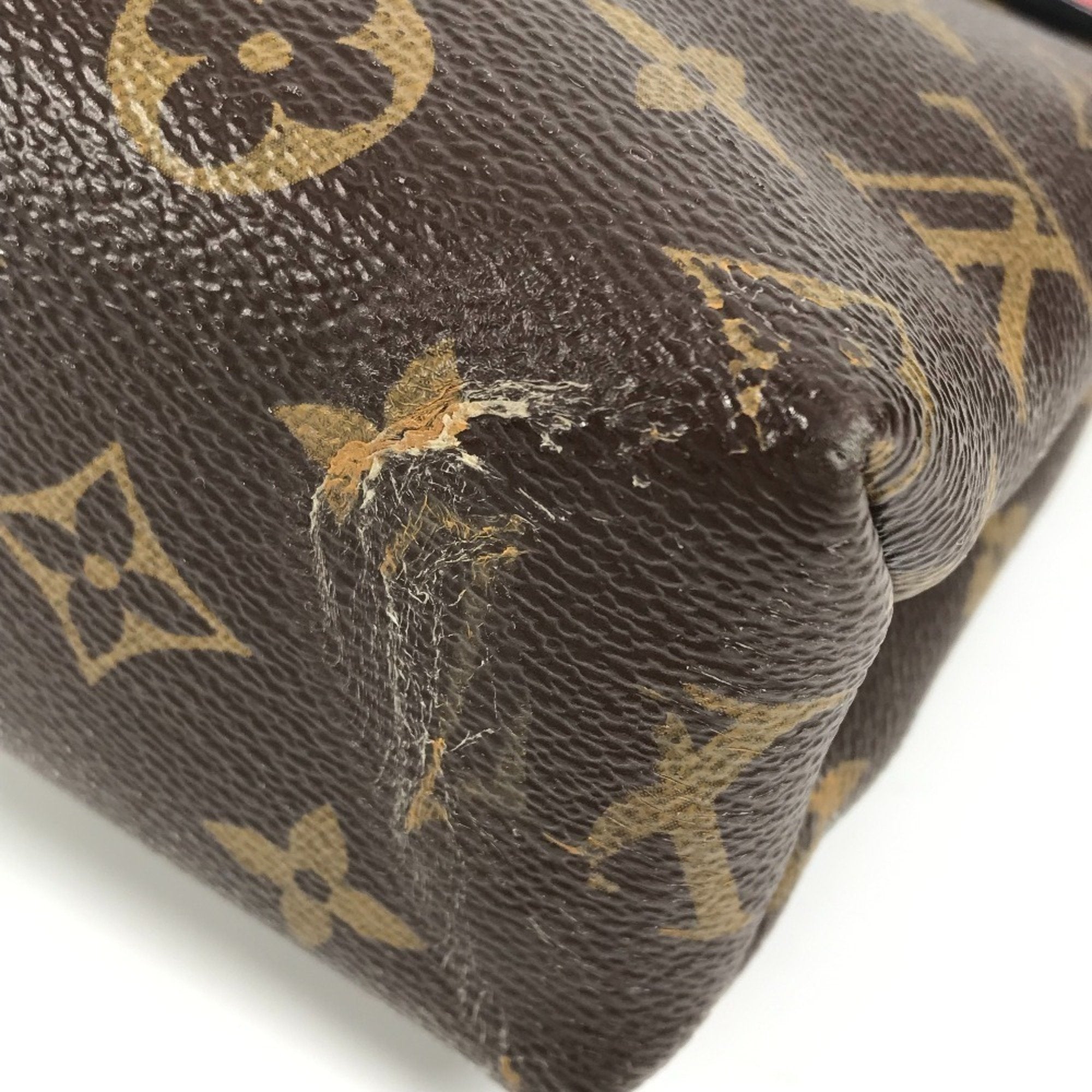 Louis Vuitton Brown Red Color Monogram Pochette Shoulder Bag