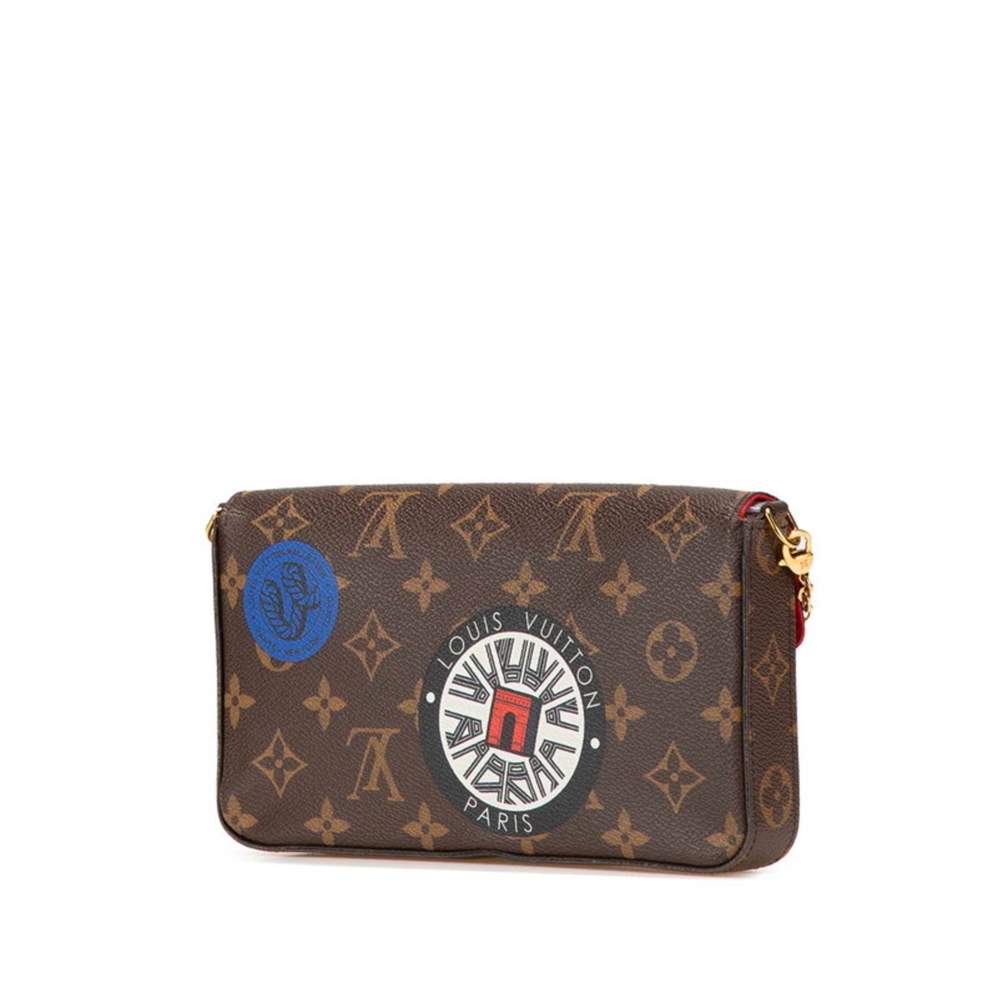 Louis Vuitton Brown Multi-Color Pvc Pochette Shoulder Bag
