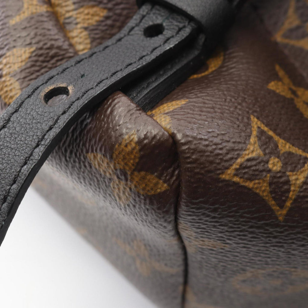 Louis Vuitton Black Brown Monogram Coated Canvas Leather Backpack