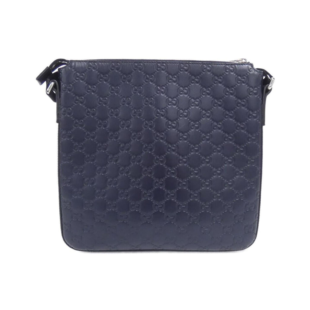 Gucci Navy Gg Leather Shoulder Bag (Pre-Owned)