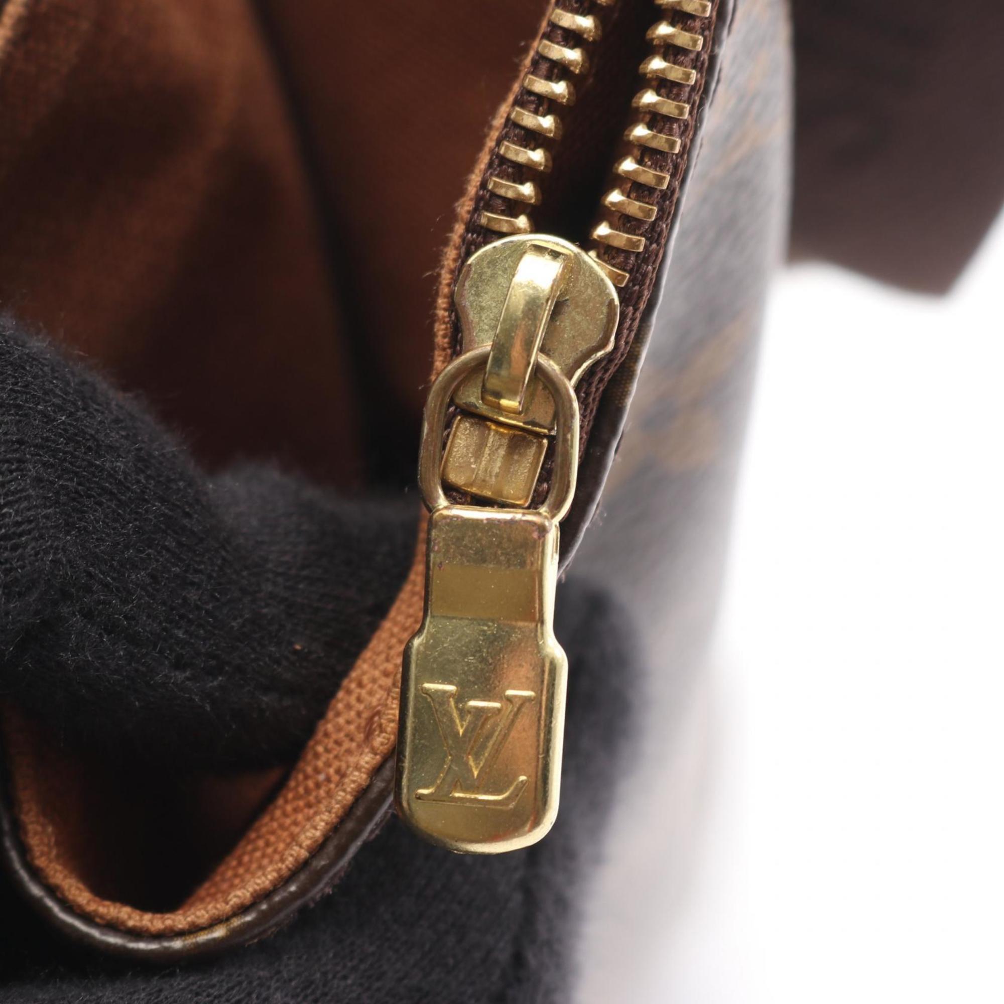 Louis Vuitton Brown Coated Canvas Leather Tote Bag