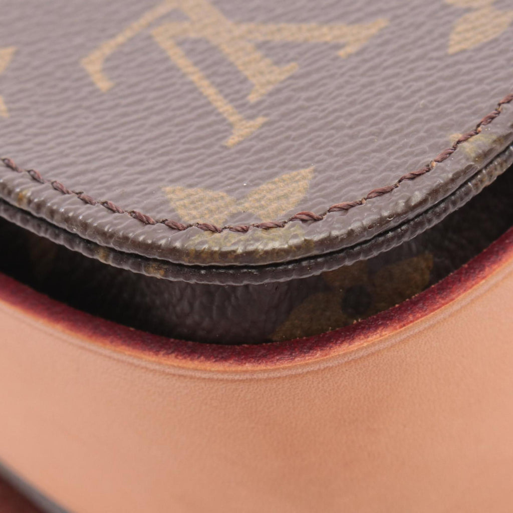 Louis Vuitton Brown Coated Canvas Leather Handbag Shoulder Bag