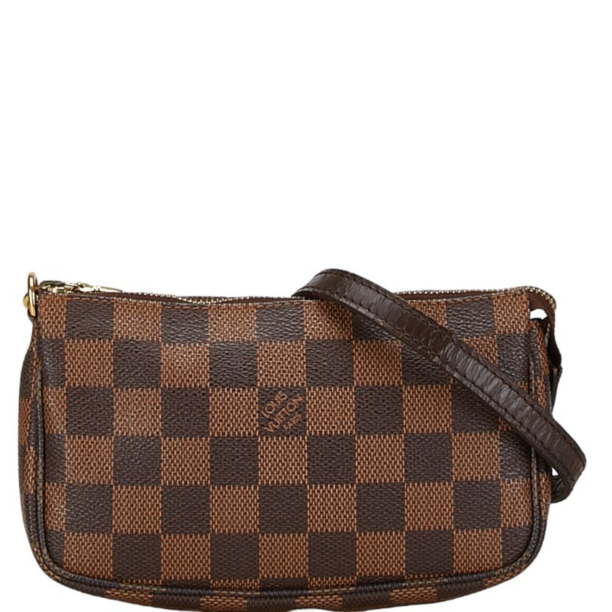 Louis Vuitton Brown Pvc Leather Handbag Pochette Pouch