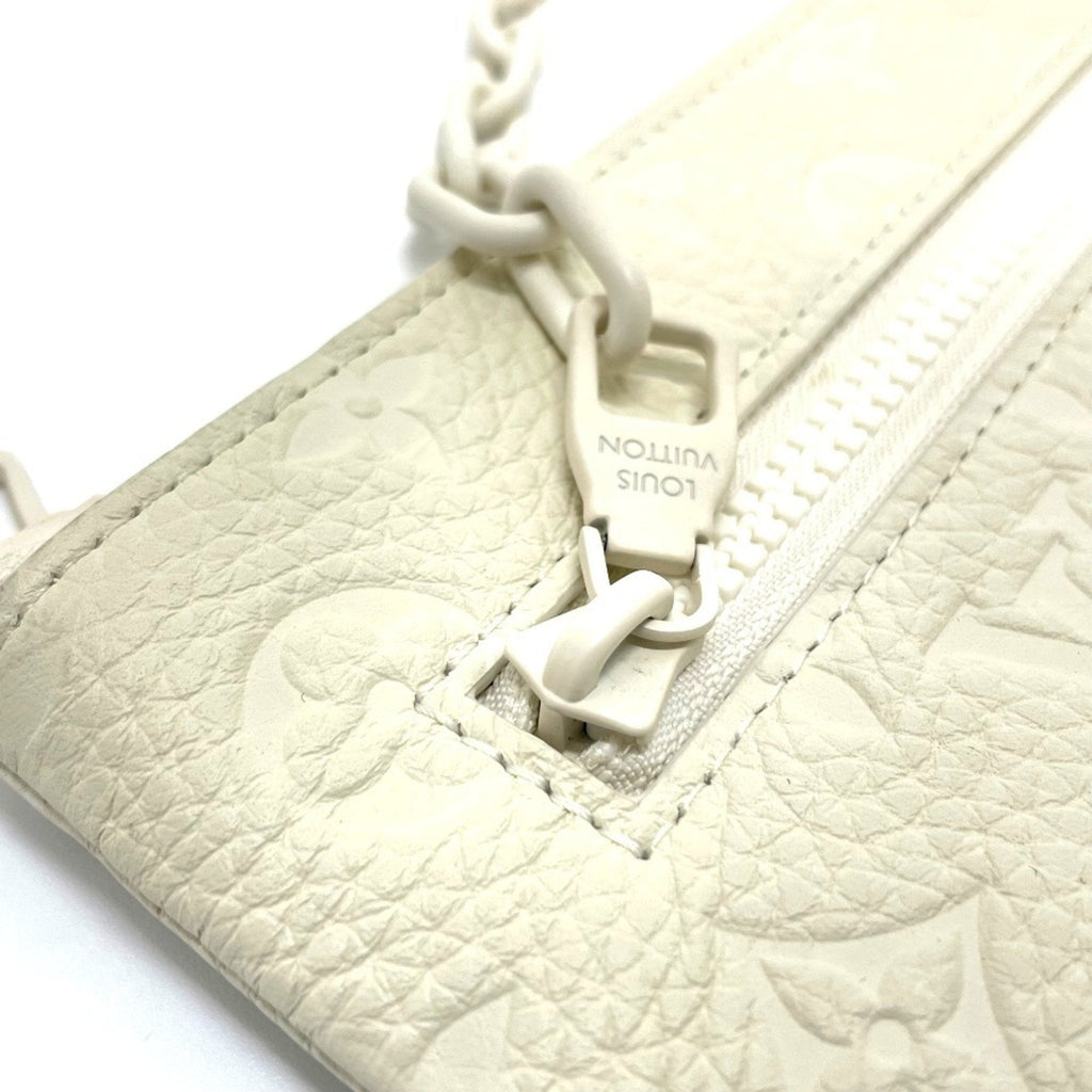 Louis Vuitton Blanc White Leather Clutch Bag Pochette