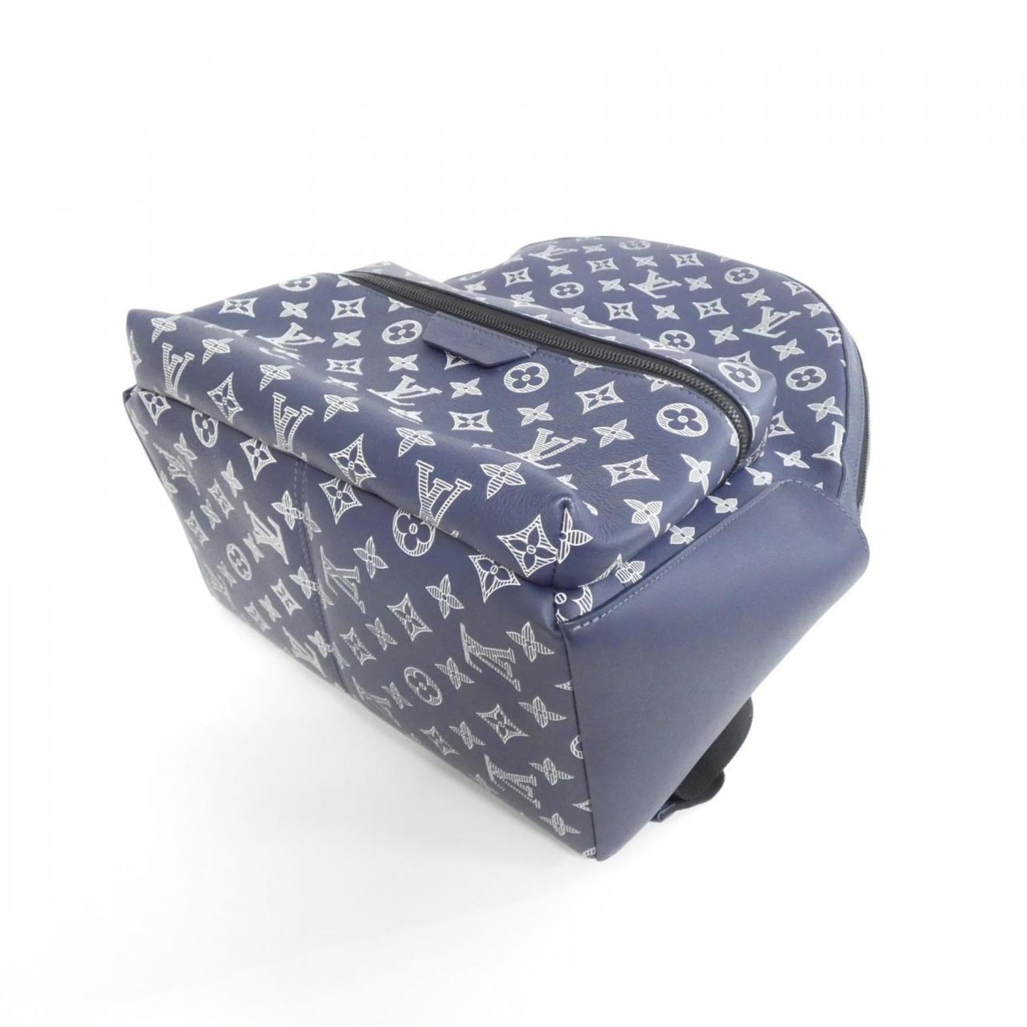 Louis Vuitton Monogram Shadow Black Navy Leather Backpack