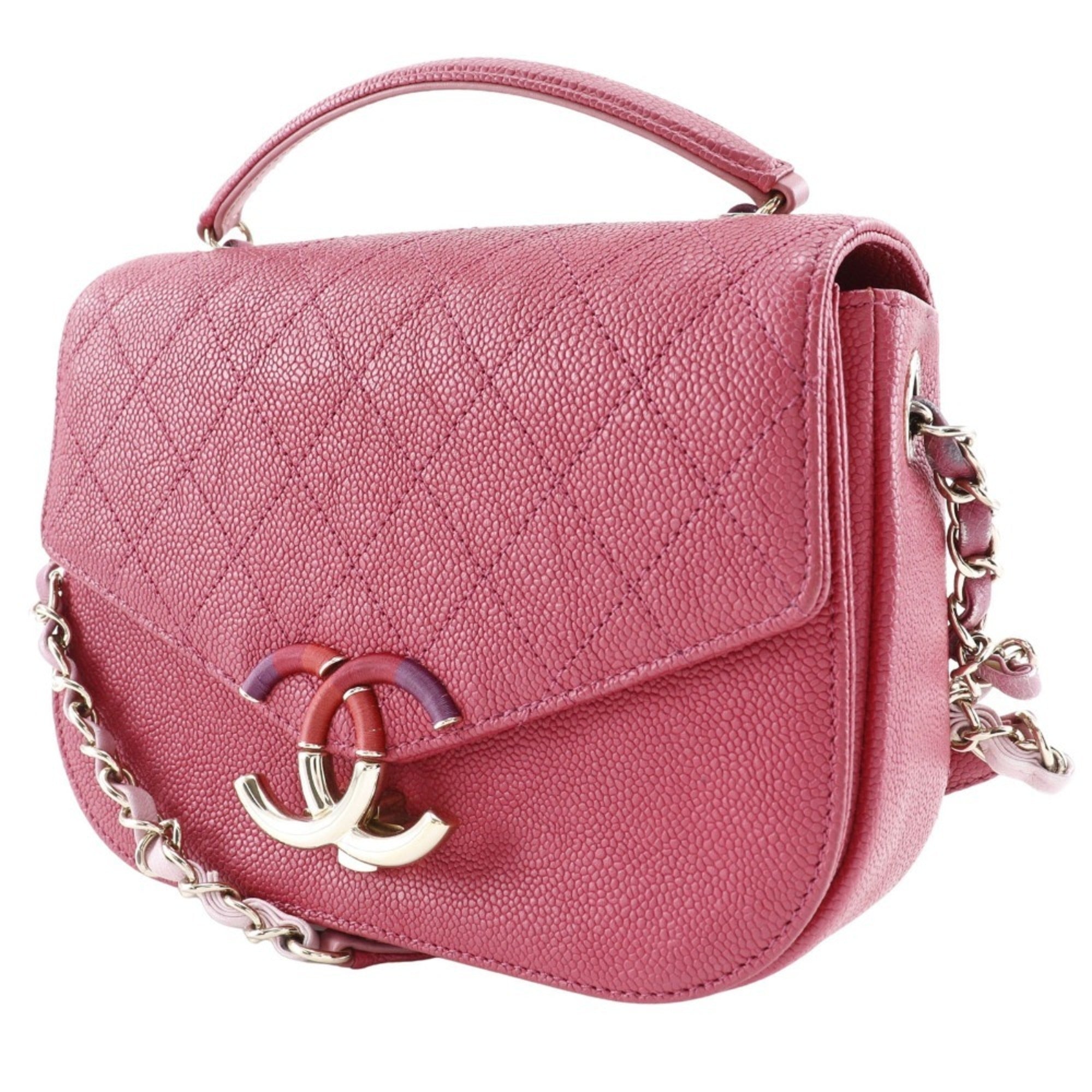 Chanel Pink Caviar Leather Handbag