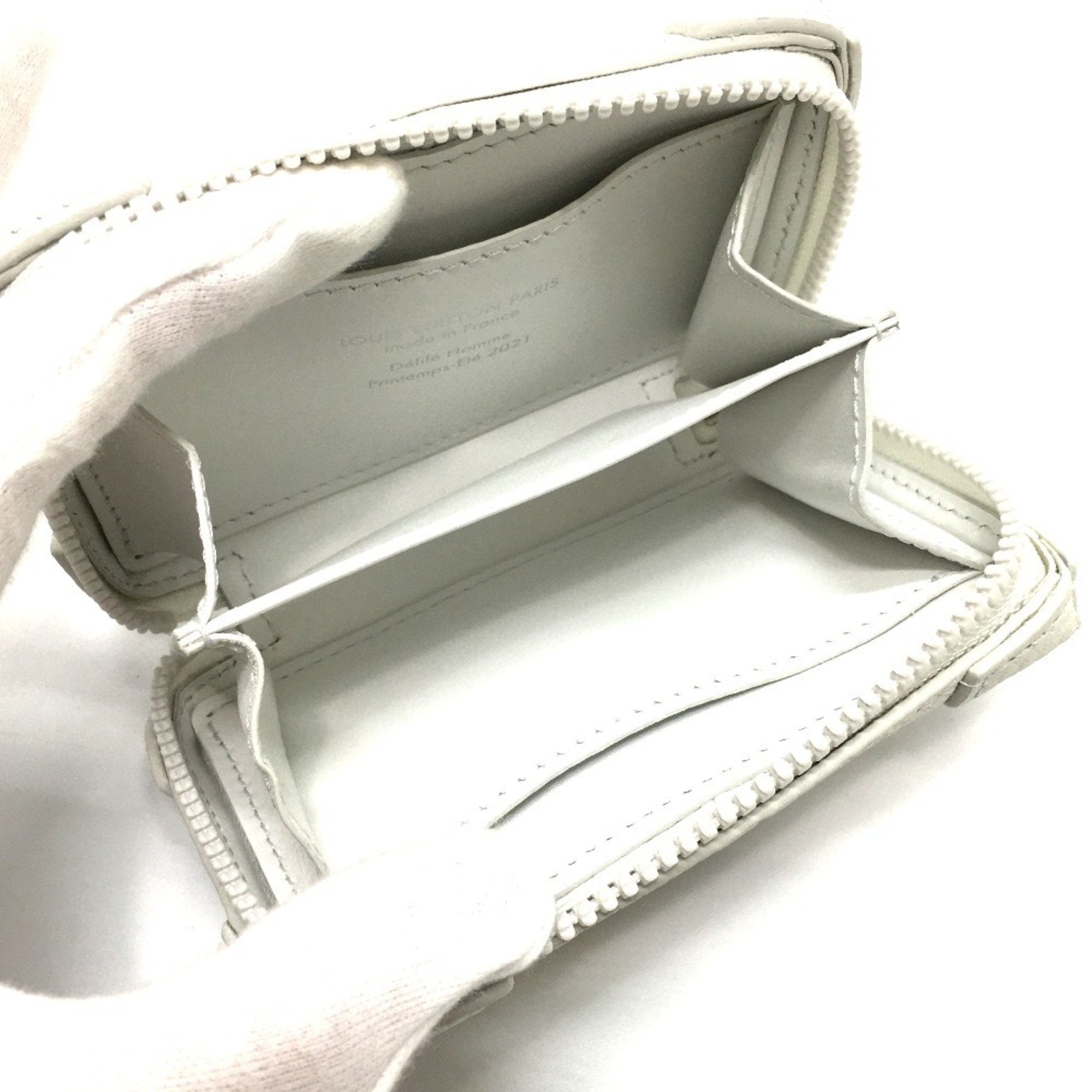 Louis Vuitton Monogram White Leather Coin Purse/Coin Case