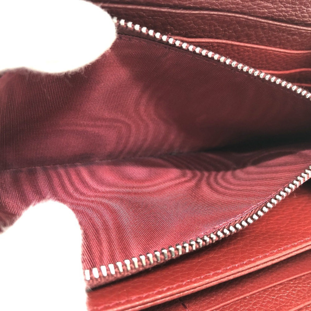 Prada Red Color Leather Long Wallet (Bi-Fold)