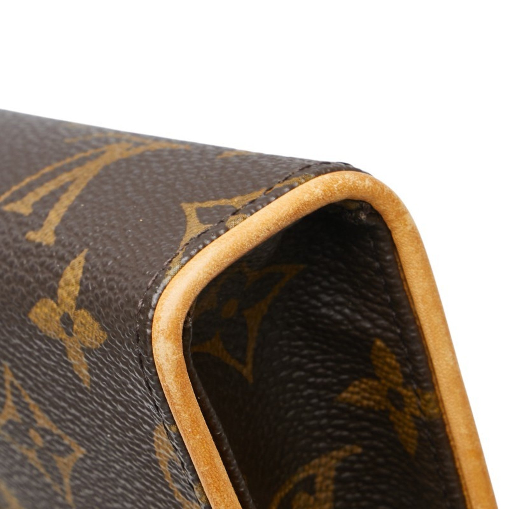 Louis Vuitton Brown Pvc Leather Pochette Sling Bag