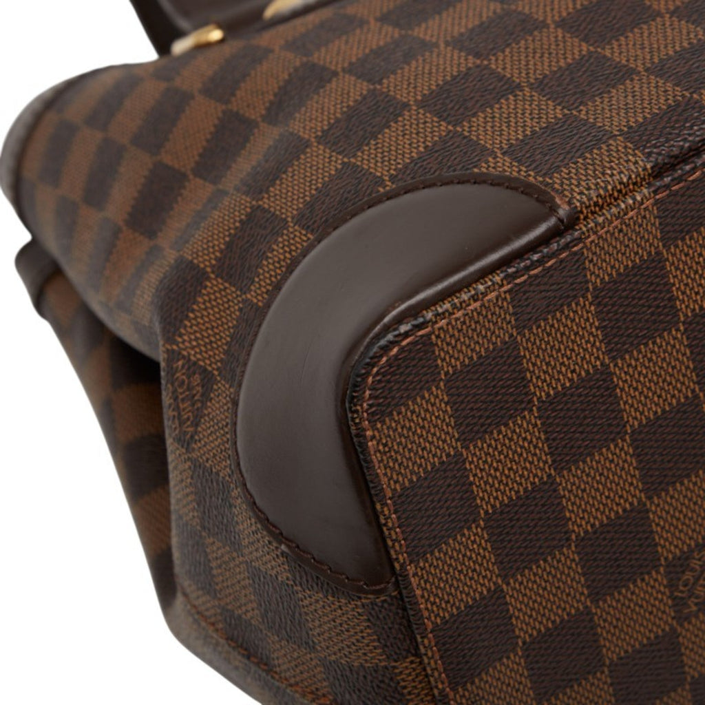 Louis Vuitton Damier Brown Damier Canvas Ebene Leather Handbag Tote Bag