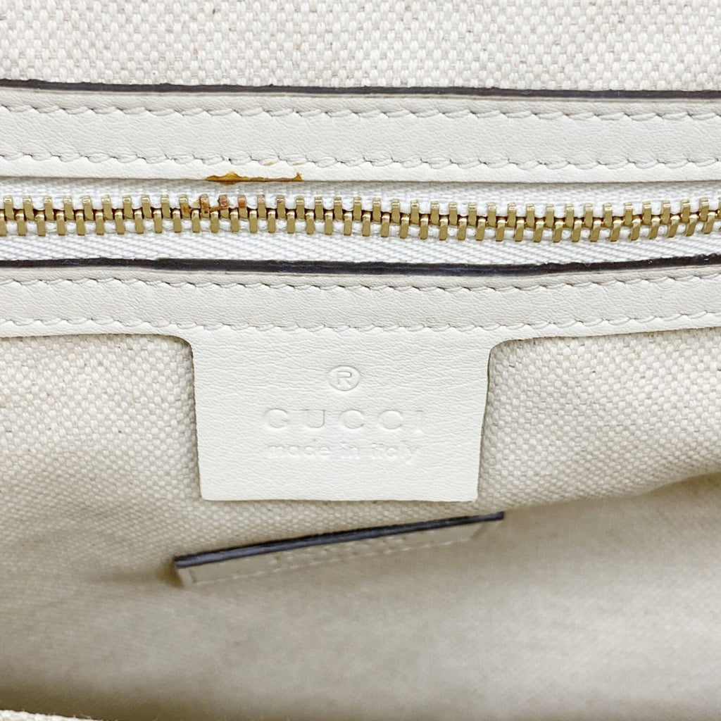 Gucci Blue White Canvas Tote Bag (Pre-Owned)