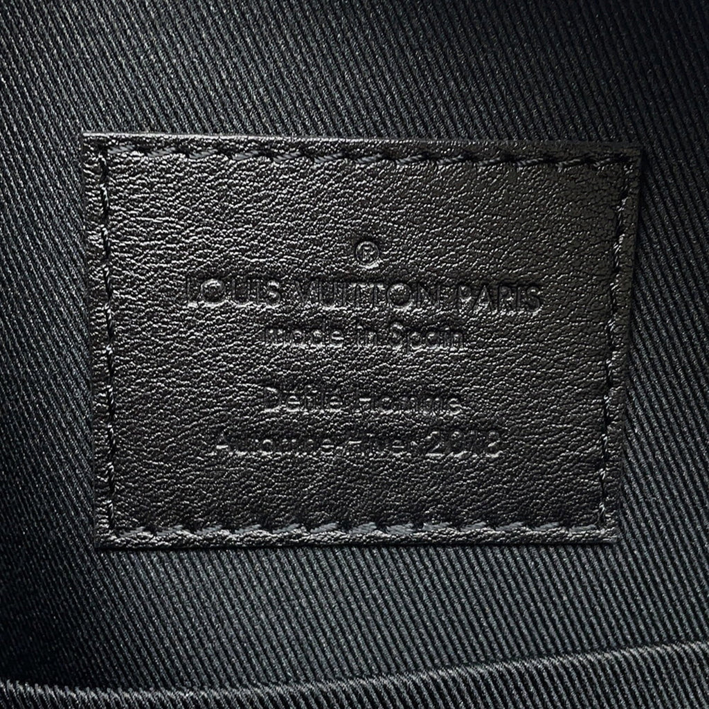 Louis Vuitton Black Noir Leather Messenger Bag Shoulder Bag