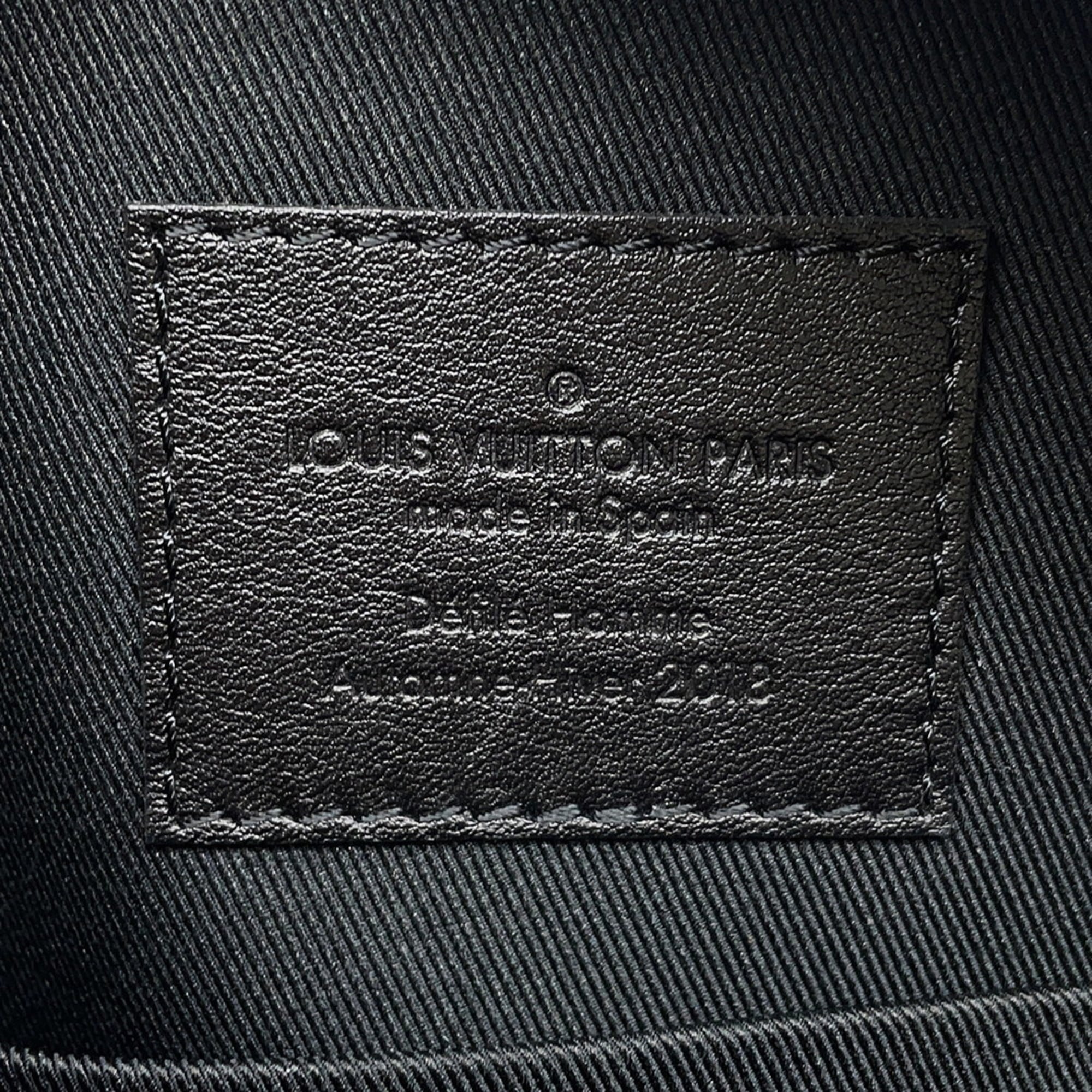 Louis Vuitton Black Noir Leather Messenger Bag Shoulder Bag