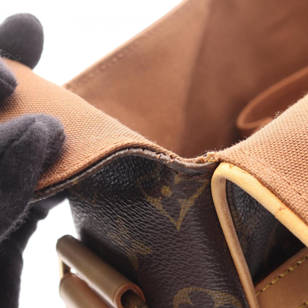 Louis Vuitton Brown Coated Canvas Leather Shoulder Bag