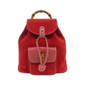Gucci Red Color Suede Leather Backpack (Pre-Owned)