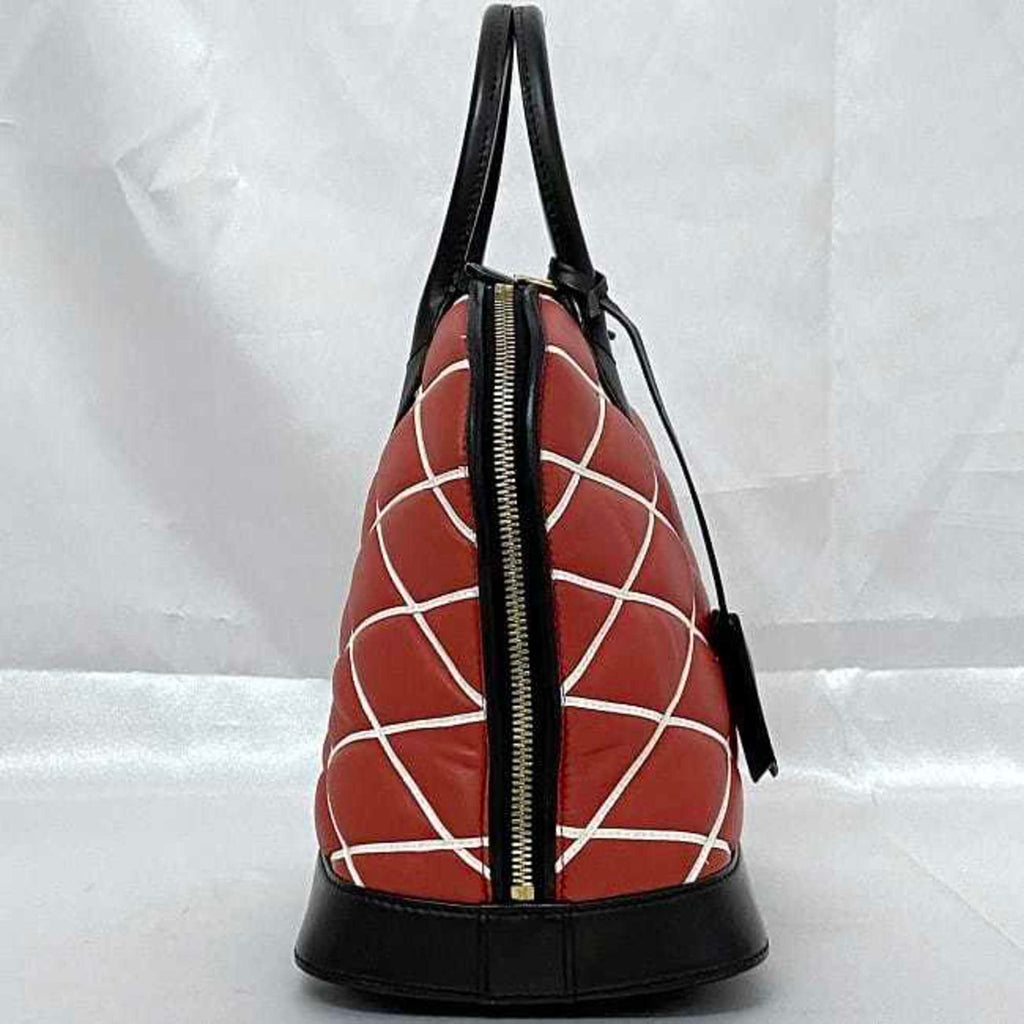 Louis Vuitton Black Red Color Leather Handbag Shoulder Bag