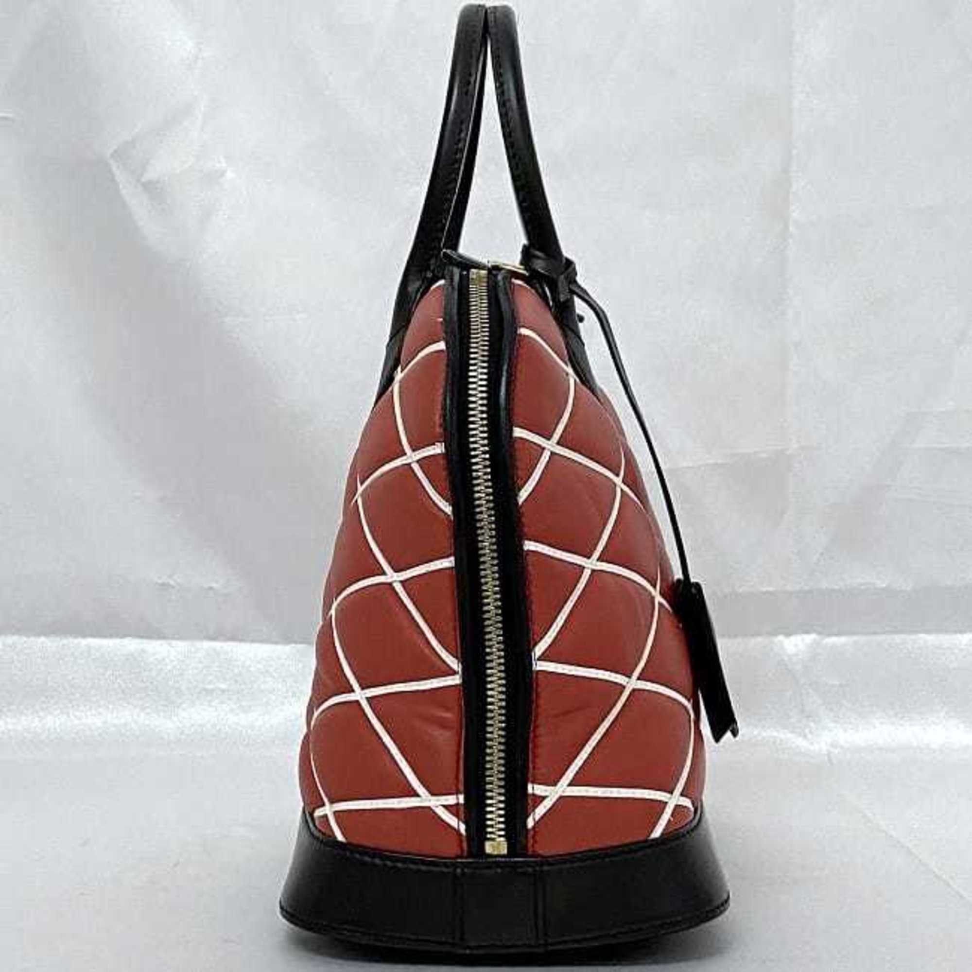 Louis Vuitton Black Red Color Leather Handbag Shoulder Bag