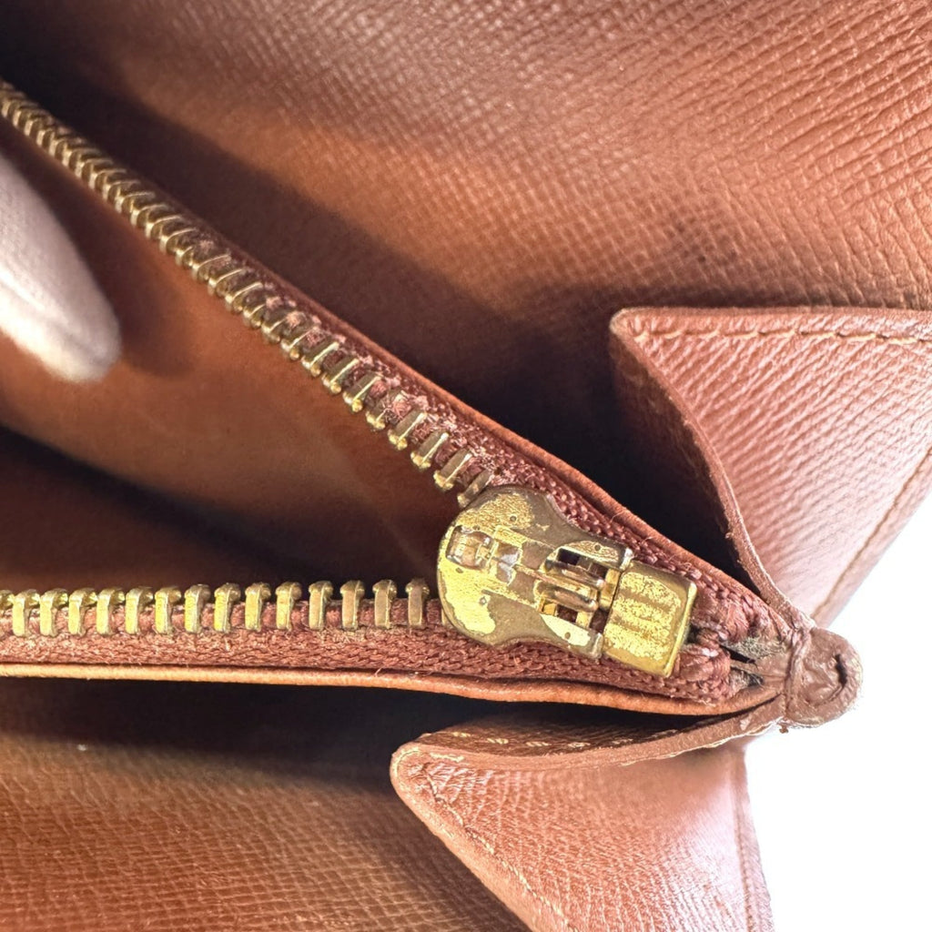 Louis Vuitton Brown Leather Wallet (Tri-Fold)