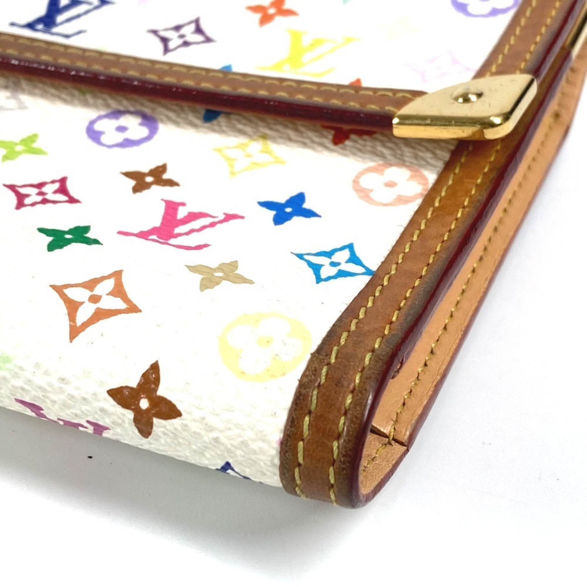 Louis Vuitton Blanc White Monogram Multicolore Wallet (Tri-Fold)
