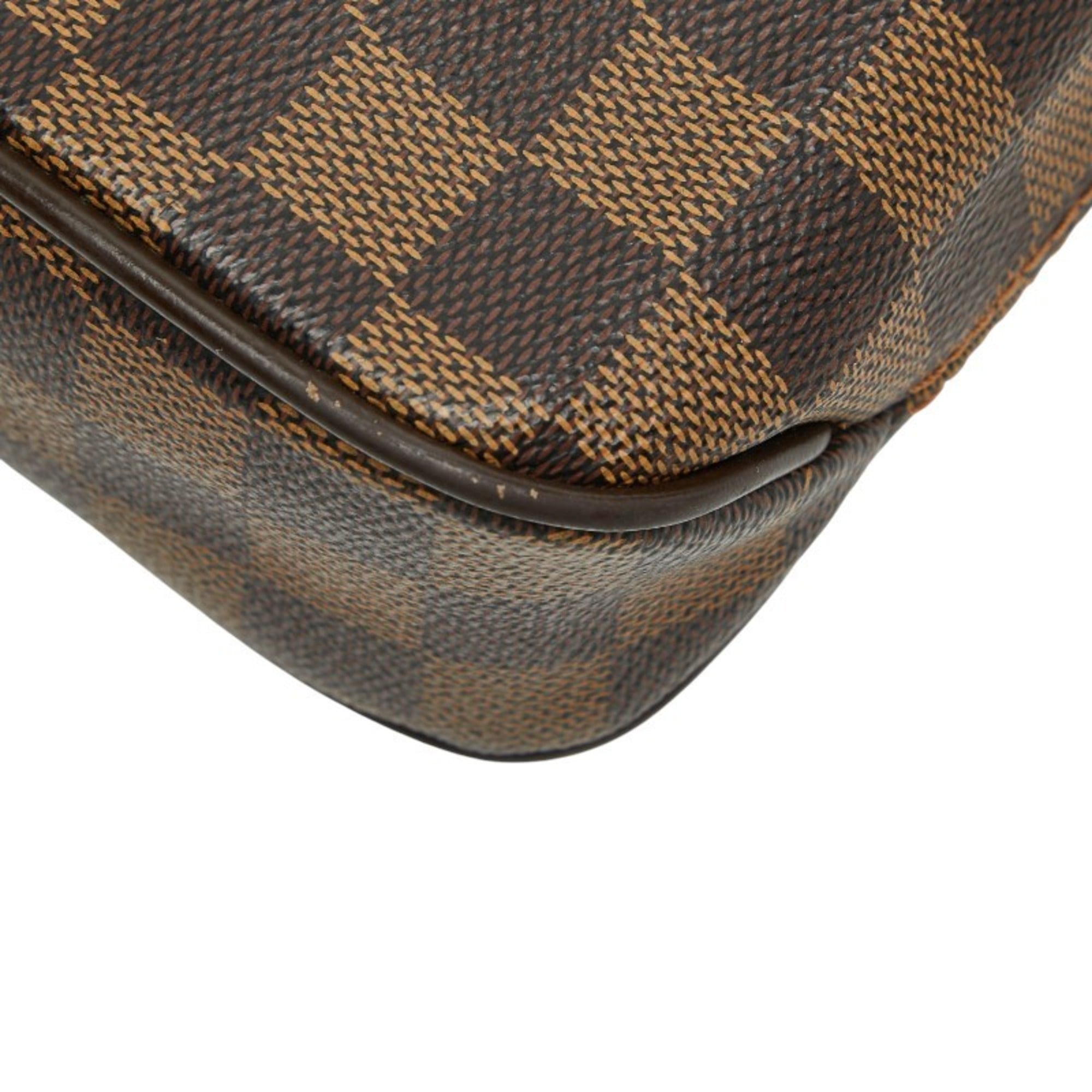 Louis Vuitton Brown Damier Canvas Pvc Leather Clutch Bag Pochette