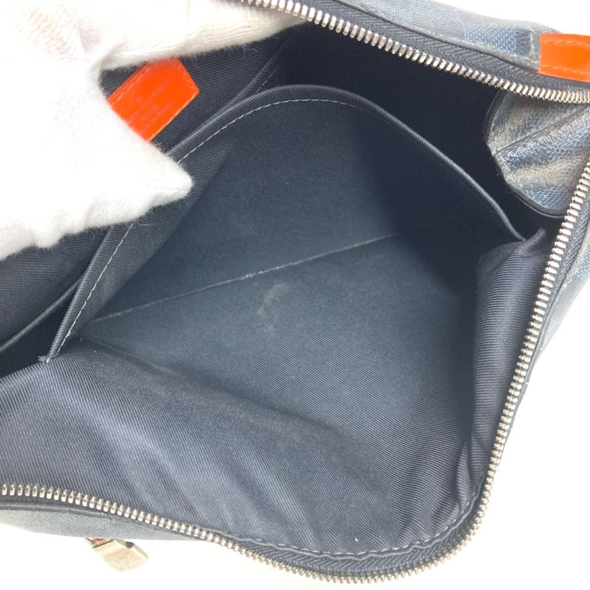Louis Vuitton Galle Navy Orange Damier Canvas Messenger Bag Shoulder Bag