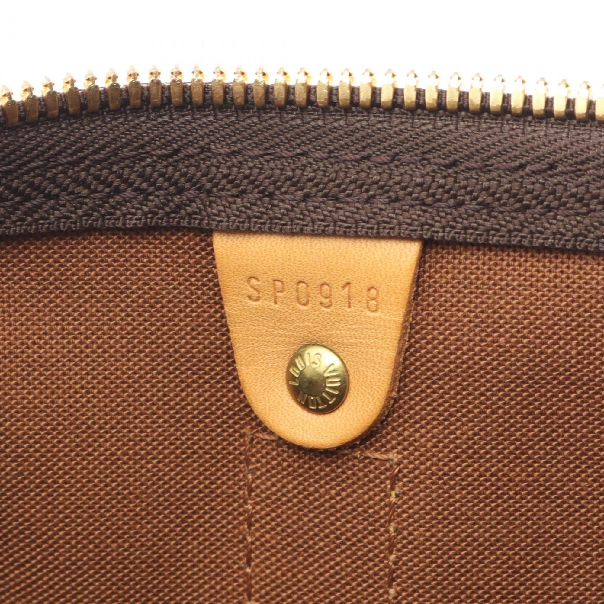 Louis Vuitton Brown Monogram Coated Canvas Leather Boston Bag