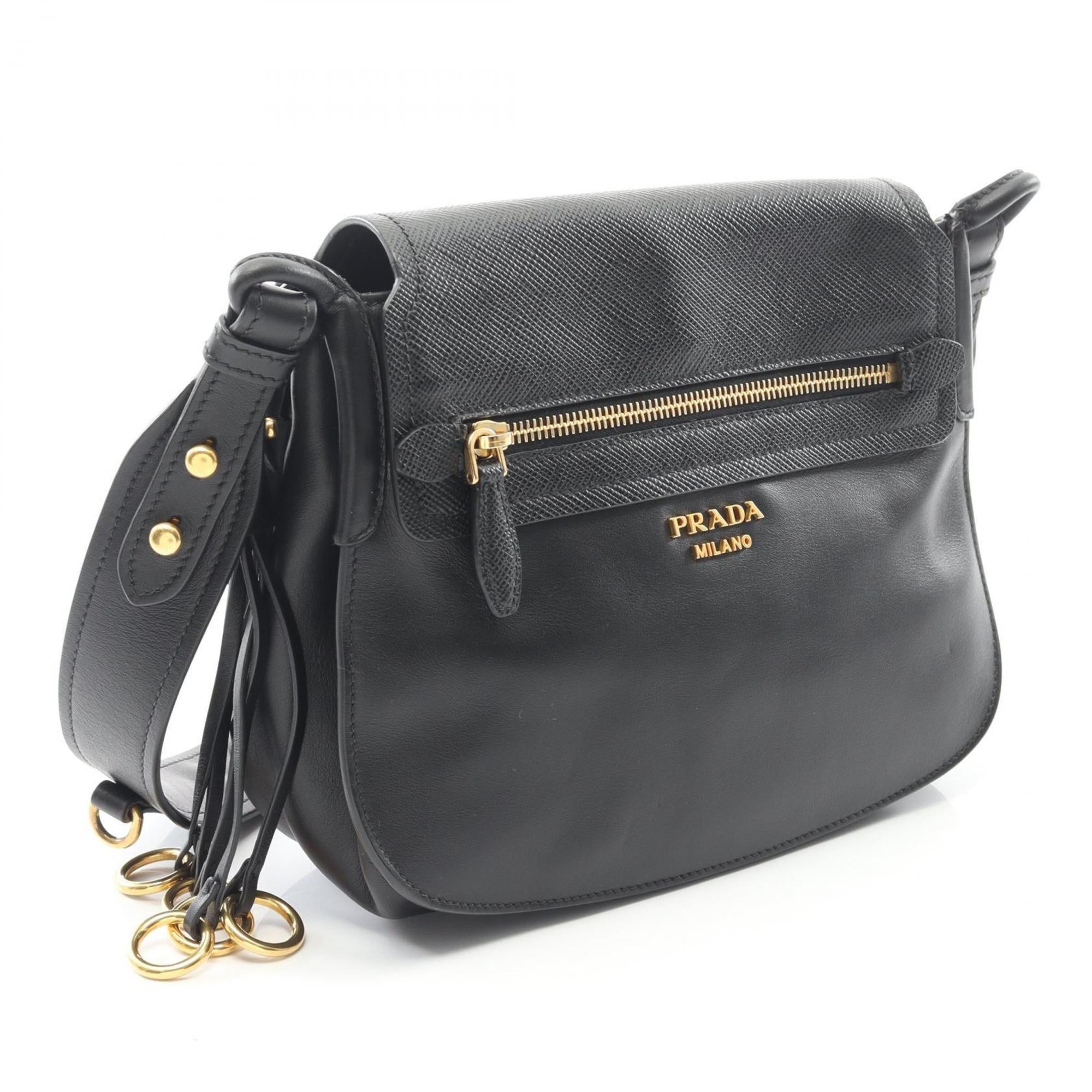 Prada Black Leather Shoulder Bag