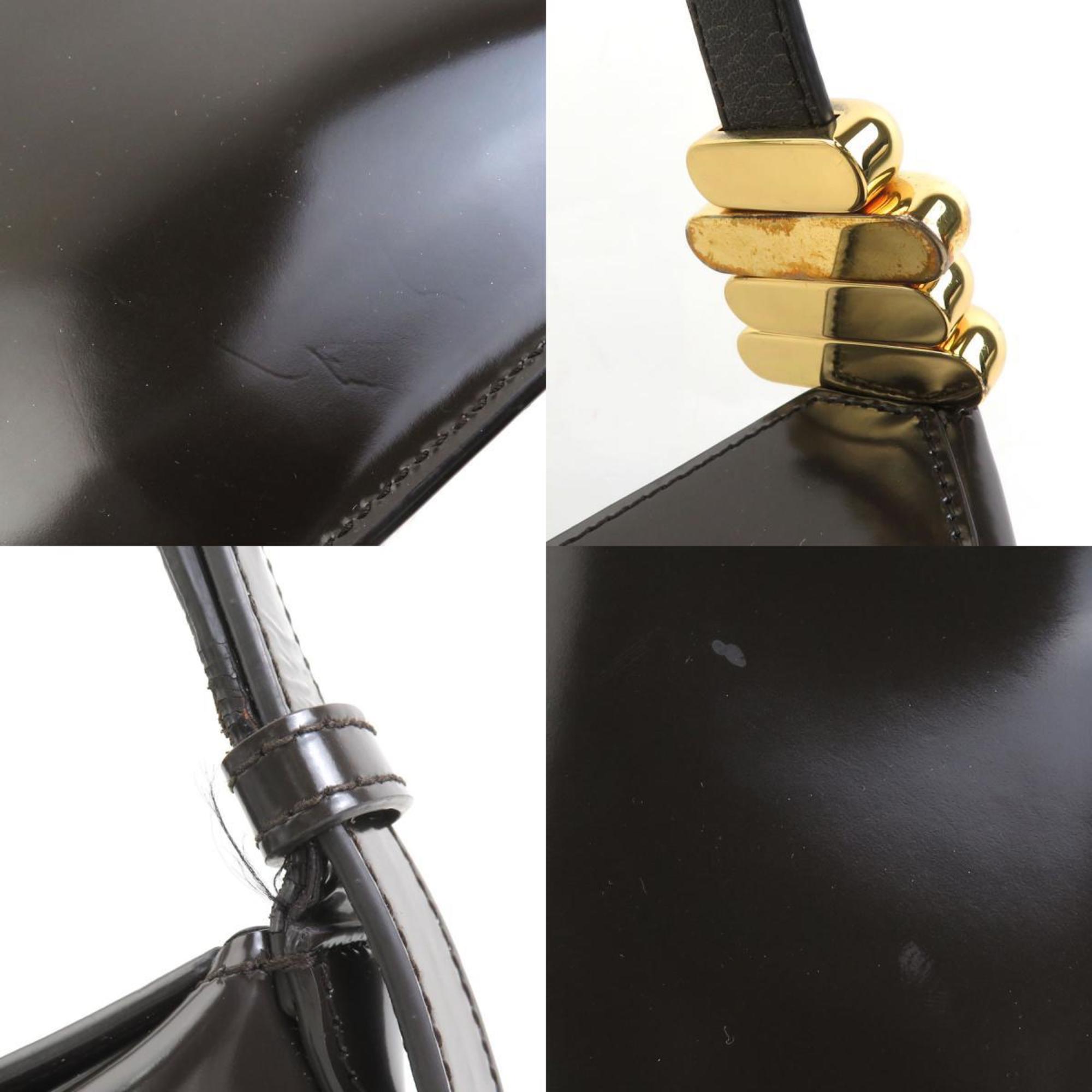 Bottega Veneta Brown Patent Leather Shoulder Bag