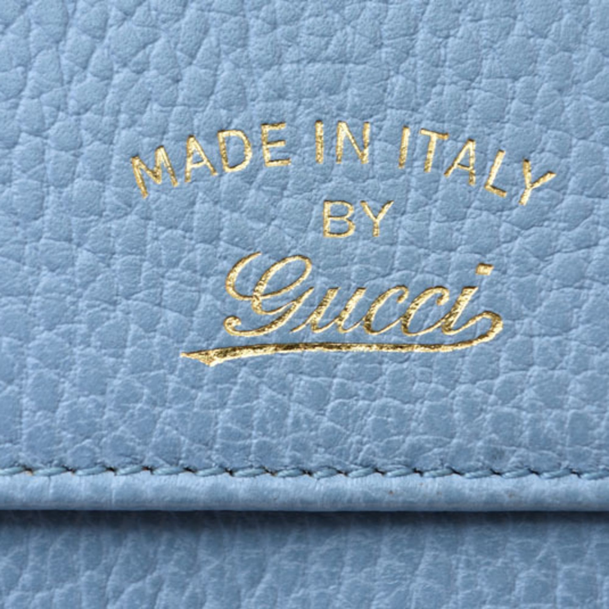 Gucci Blue Leather Long Wallet (Bi-Fold) (Pre-Owned)
