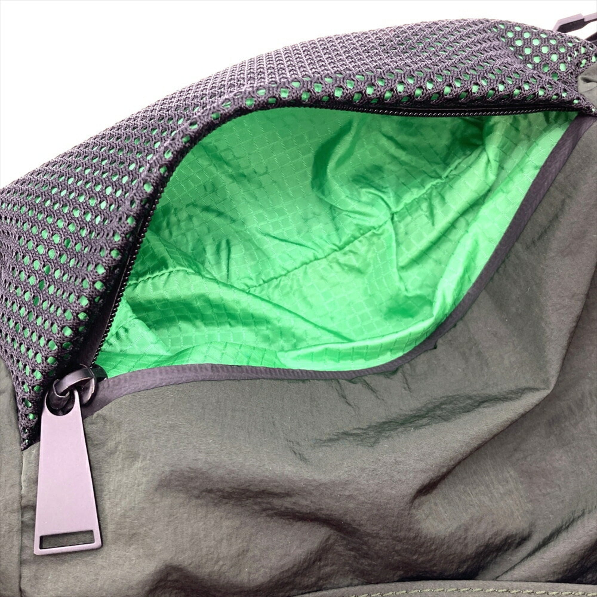 Bottega Veneta Green Nylon Fanny Pack Sling Bag