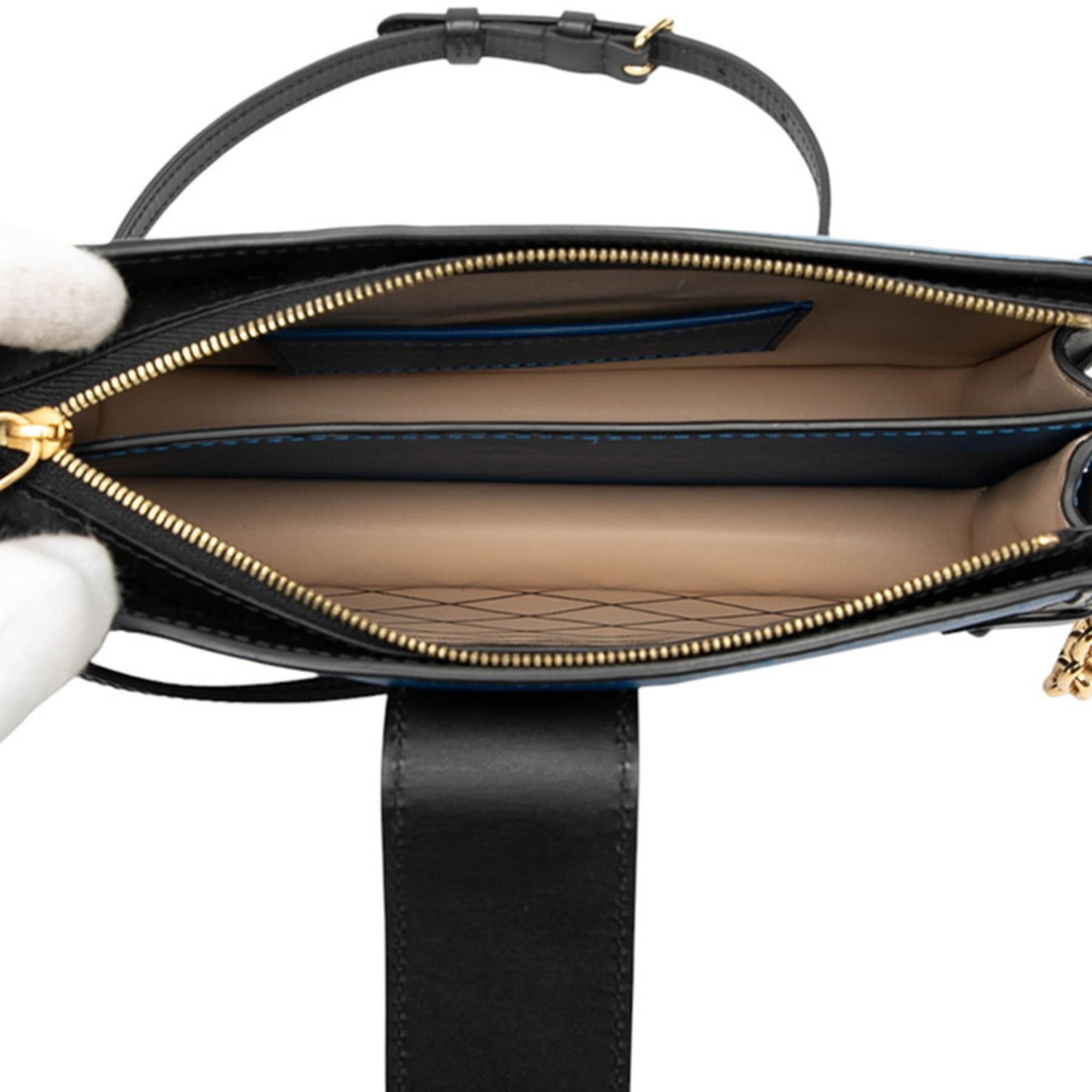 Louis Vuitton Black Blue Leather Shoulder Bag