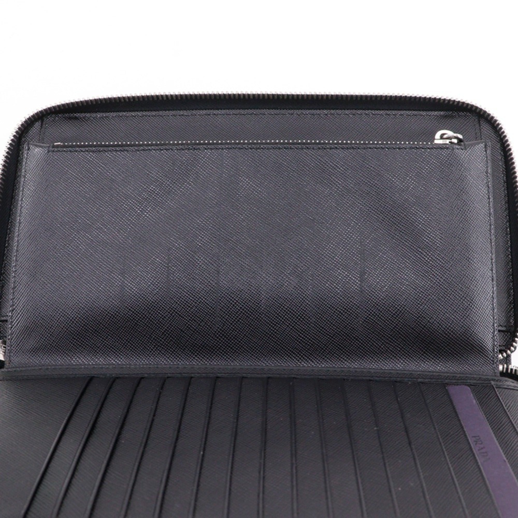 Prada Saffiano Black Saffiano Long Wallet (Bi-Fold)