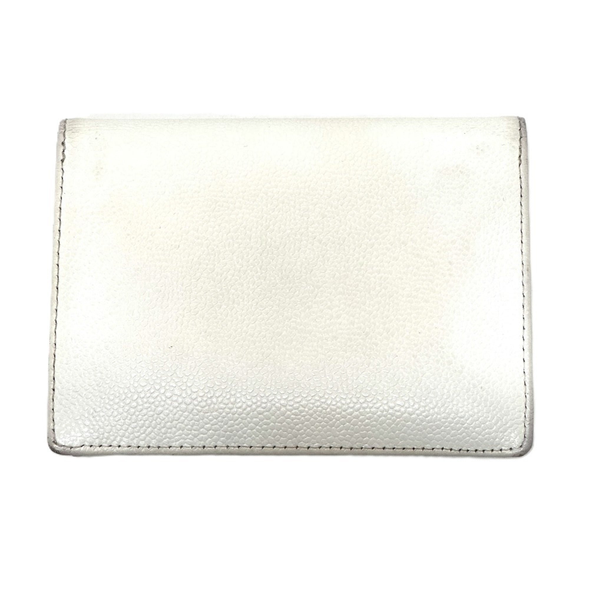 Chanel White Grained Calfskin Wallet (Bi-Fold)