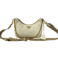 Prada White Leather Pochette Pouch Shoulder Bag