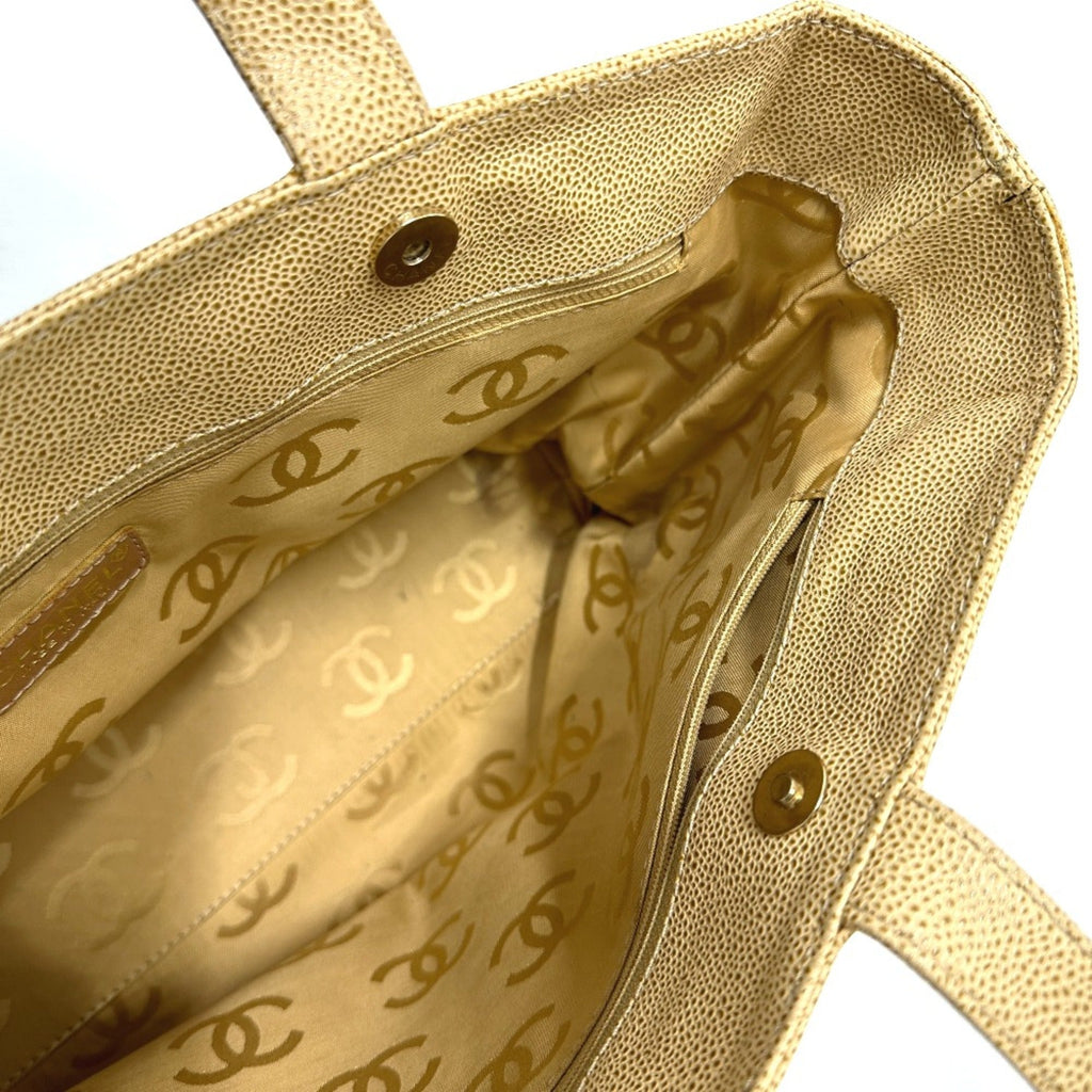 Chanel Beige Leather Tote Bag