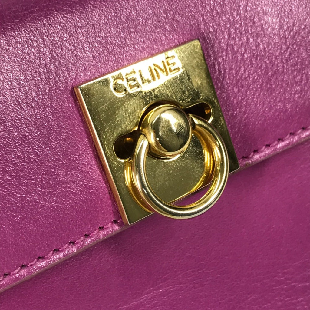 Celine Purple Leather Handbag