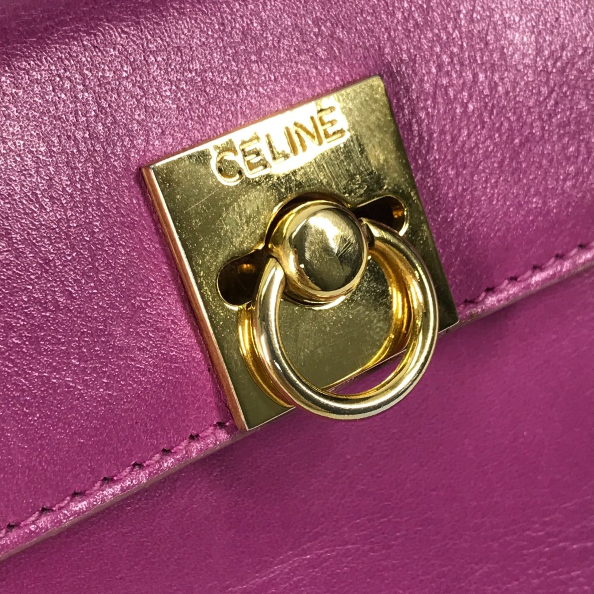Celine Purple Leather Handbag