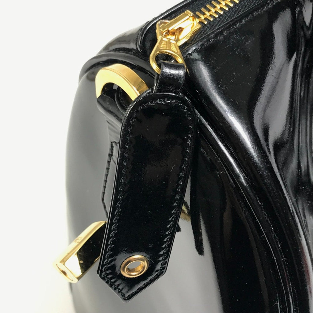 Chanel Black Patent Leather Boston Bag