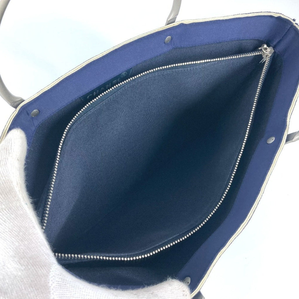 Chanel Navy Polyamide Handbag Tote Bag