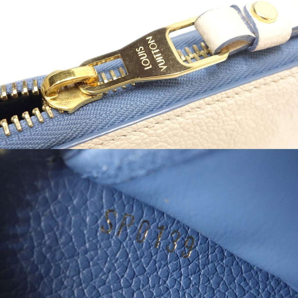 Louis Vuitton Blue Jean Cream Leather Long Wallet