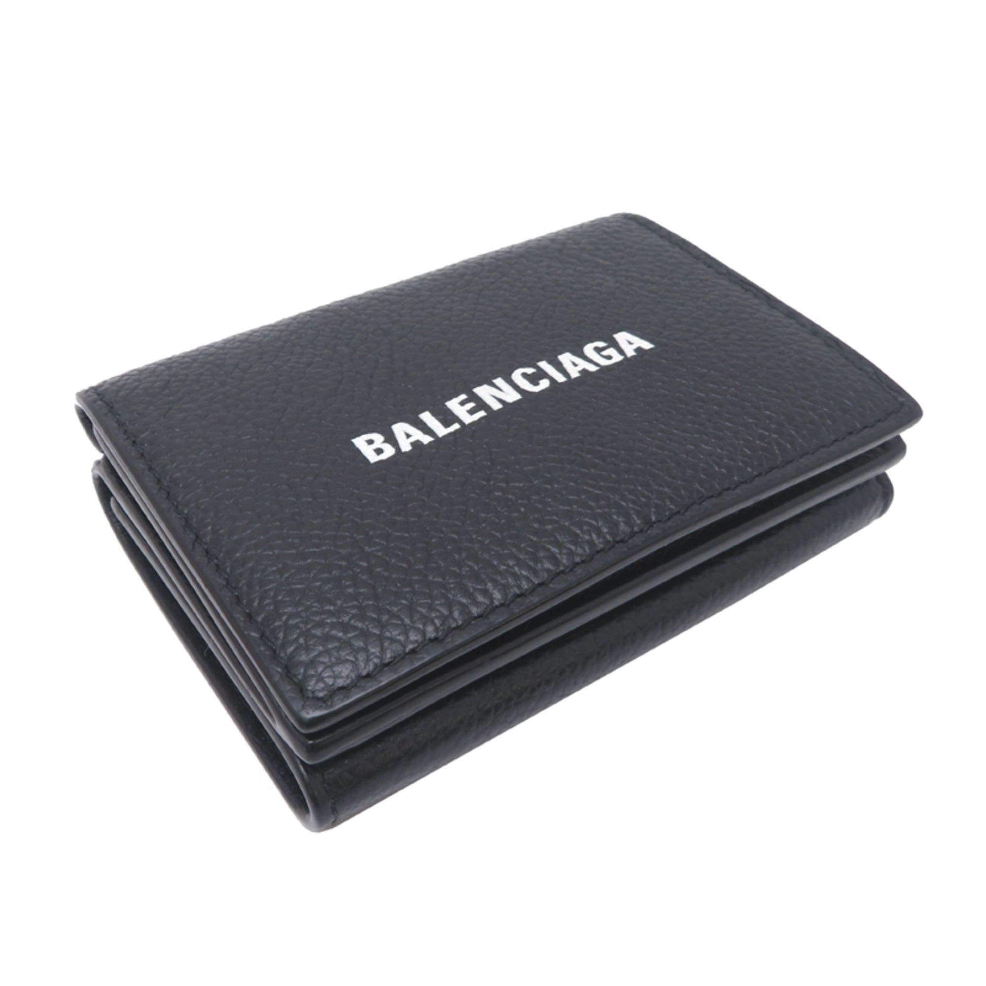 Balenciaga Black Leather Wallet (Tri-Fold)