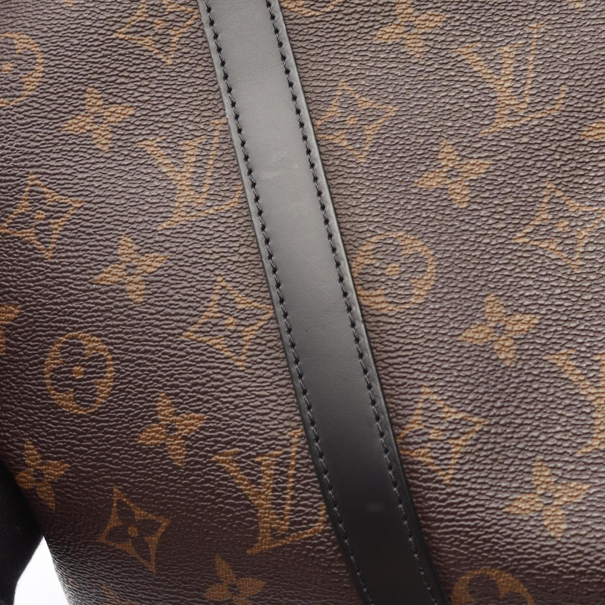 Louis Vuitton Black Brown Coated Canvas Leather Briefcase