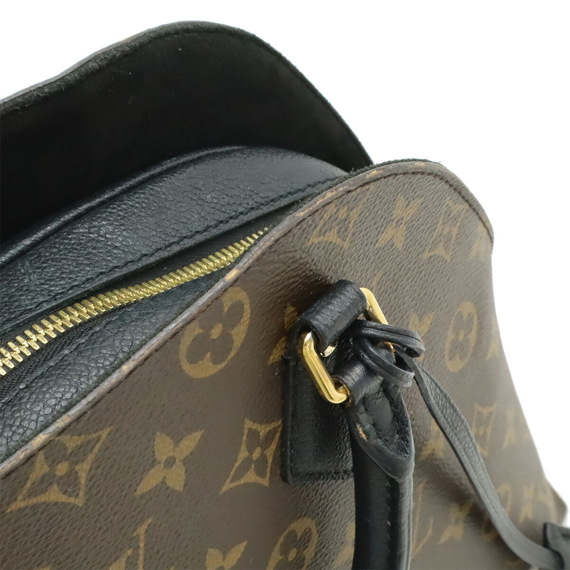 Louis Vuitton Noir Monogram Canvas Leather Handbag Shoulder Bag
